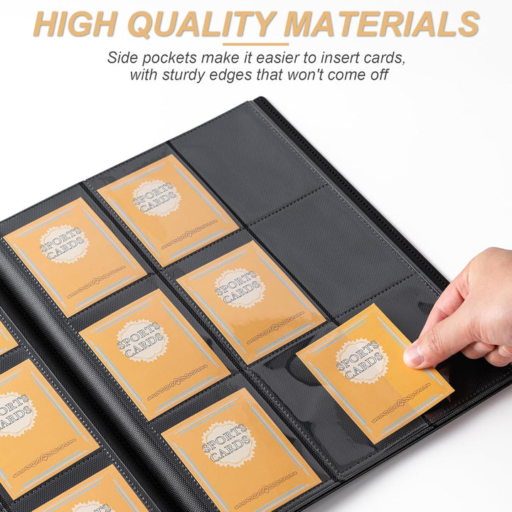 Card Binder 9 Pocket Storage 360 Card Binder,Trading Card Binder Senior and Sturdy Side-Loading Album,Intended for Yugioh,Mtg, Tcg,Game Cards & Baseball Card Binde,(Black)