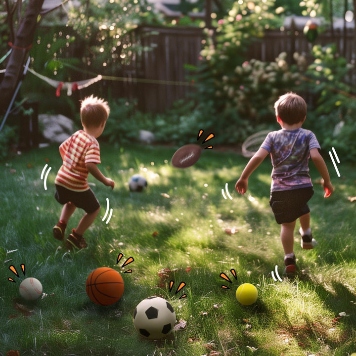 Set of 5 Foam Balls for Kids - Toddler Toys Set with Soccer, Basketball, Football, Baseball, and Tennis - Soft Indoor and Outdoor Baby Balls for Toddlers - Kids Outdoor Toys for Active Play