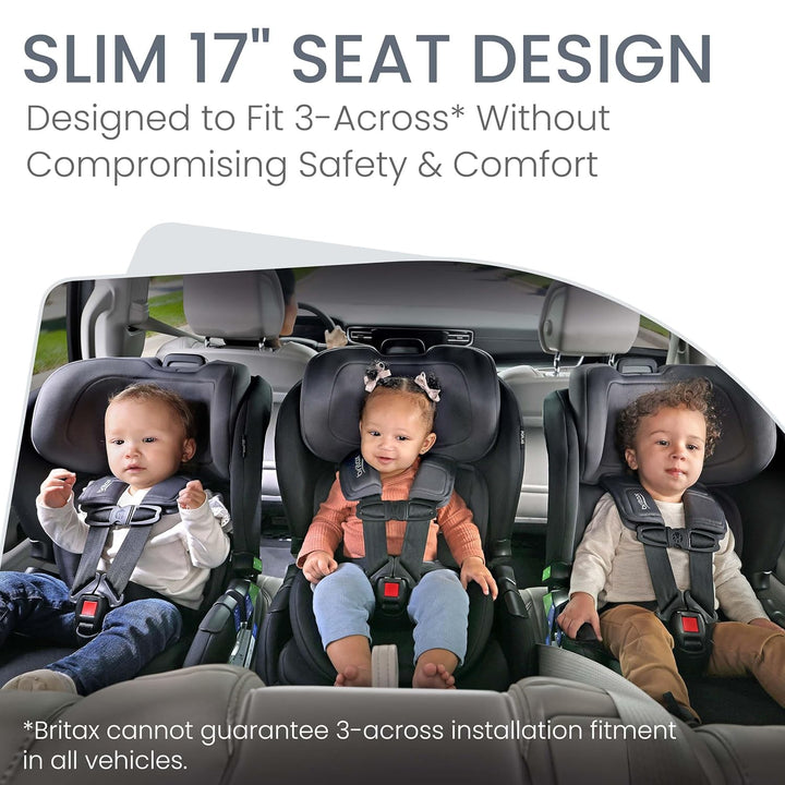 Poplar Convertible Car Seat, 2-In-1 Car Seat with Slim 17-Inch Design, Clicktight Technology, Stone Onyx