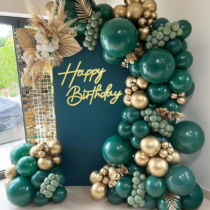 Happy Birthday Sign for Backdrop - Glitter Felt Happy Birthday Letter Sign for Balloon Arch Birthday Party Balloon Arch Backdrop Decorations for Birthday Party Baby Shower - Gold