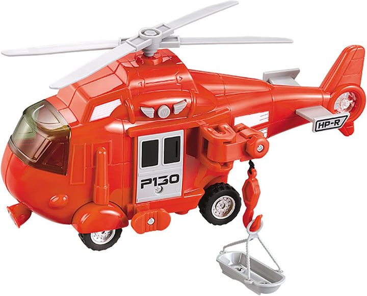 Military Helicopter, Airforce Airplane Toy with Hanging Basket Lights and Sounds for Kids(Black)