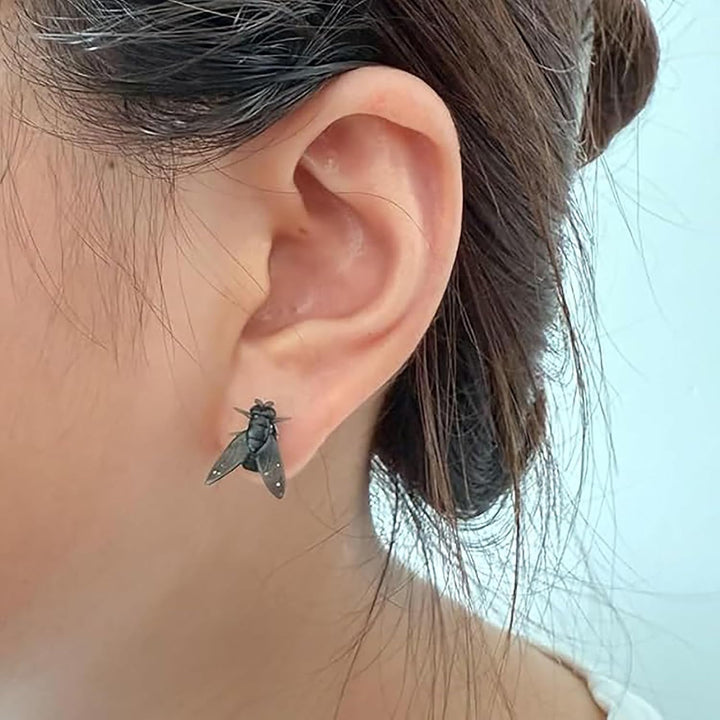 Realistic Fly Earrings, Simulation Mini Personalized Black Fly Earring, Realistic House Fly Earrings, Novelty Abstract Gift