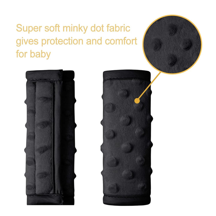 Car Seat Strap Covers for Babies Soft Car Seat Strap Shoulder Pads for All Car Seats, Stroller, Pushcar, Black