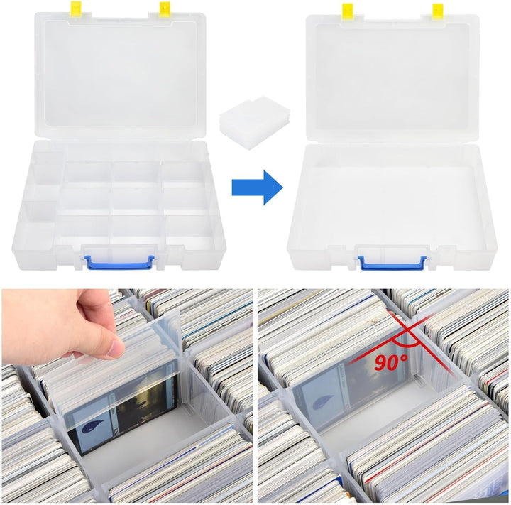 Trading Card Storage Box, 2300+ Playing Card Case Holder Organizer Compatible with PM Tcg/For Yugioh/For Cah/For Phase 10/ for Football Baseball Sports Cards (Case Only) - White