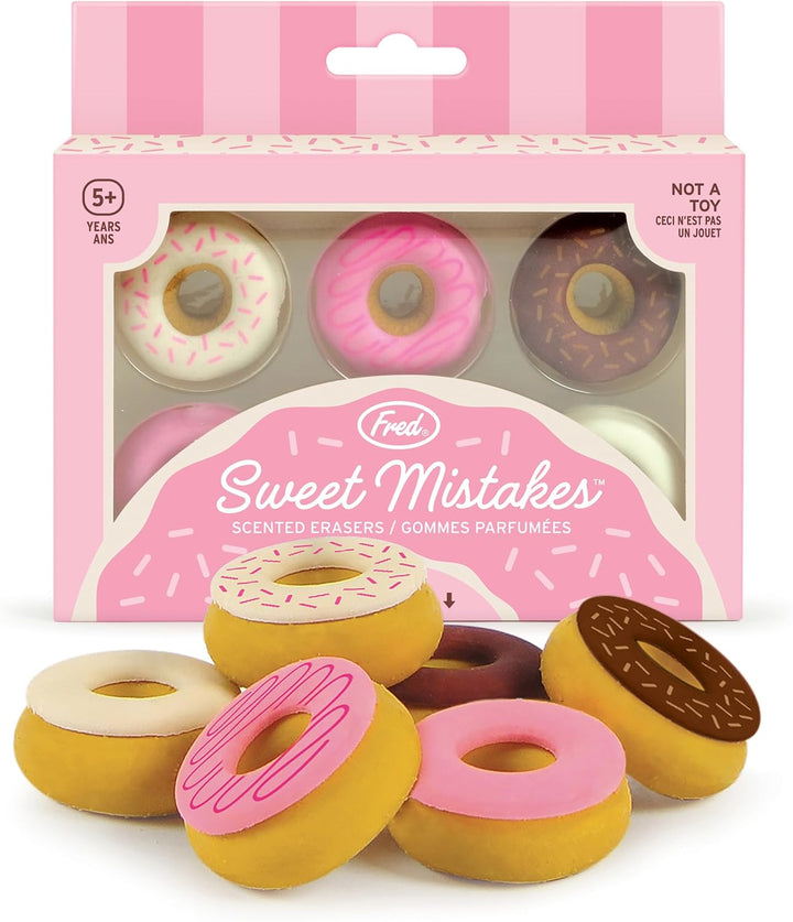 Sweet Mistakes Macaron Erasers, Set of 6, Scented, Fun for School, Home, or Office