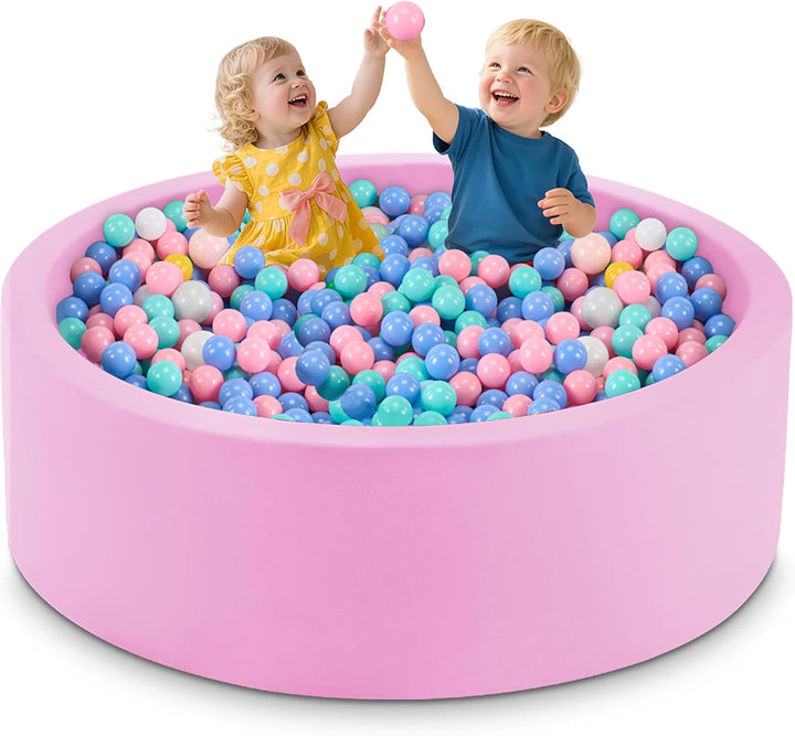 35.4" X 11.8" Foam Ball Pit for Toddlers, Baby round Balls Pool for Babies 1-3, Kids Play Ball Pits Ideal Gift for Boys and Girls, Balls Not Included, Grey