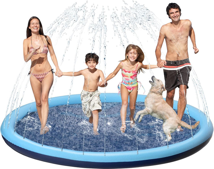 Kids Dog Splash Pad Sprinkler -  Non Slip Dog Sprinkler Pad Splash Pool Puppy Dogs Pool Summer Outdoor Water Toys Backyard Durable Splash Pad for Toddlers Kids Small Medium Large Dogs Pet