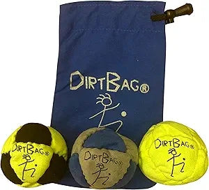 Classic Footbag 3 Pack with Pouch, Unique, Footbag Set with Signature Carry Bag.