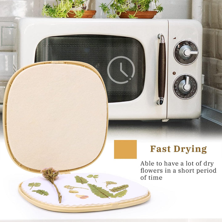 Microwave Flower Press Kit, 9"X9" Quick Drying Flower Pressing Kit with Washable Cloth for Crafts Pressed Flowers and Plant for DIY Art, Preservation for Bookmark Frame Wedding Flowers Drying