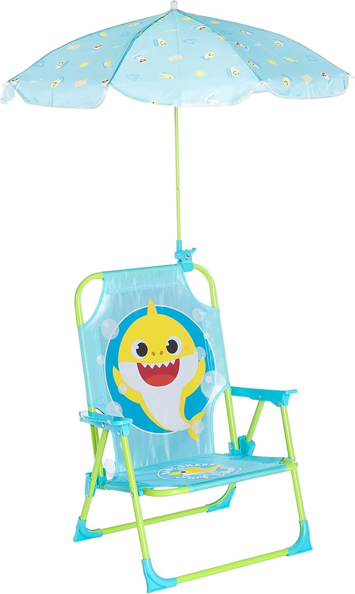 Bluey Kids Outdoor Folding Beach Chair with Umbrella,Portable Camp Chair for Ages 3+, Lightweight & Compact for Beach, Camping, and Backyard