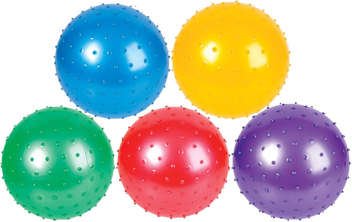 7 Inch Knobby Balls Assorted Colors, 5 Pack