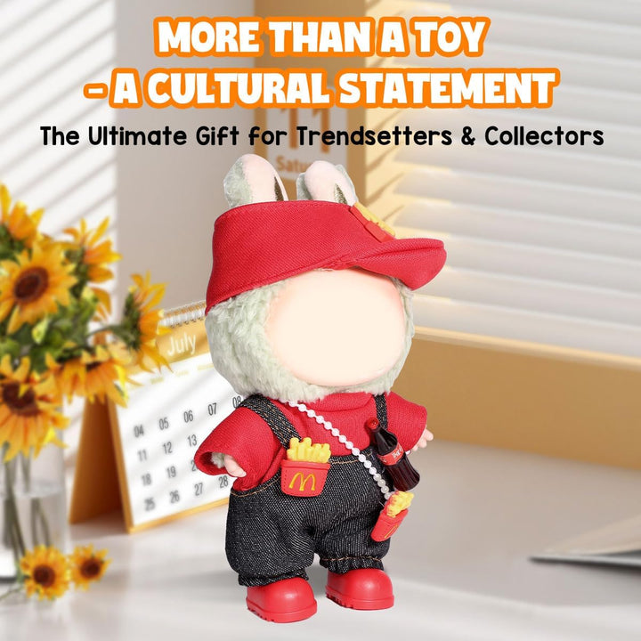 for Labubu Clothes/For Labubu Outfits,Clothes Set for 17Cm Lububu Doll,3 Piece Set Hat Clothing for LA BUBU, Boys and Girls Stylish Adorable Dolls Clothes Accessories (No Doll)_01