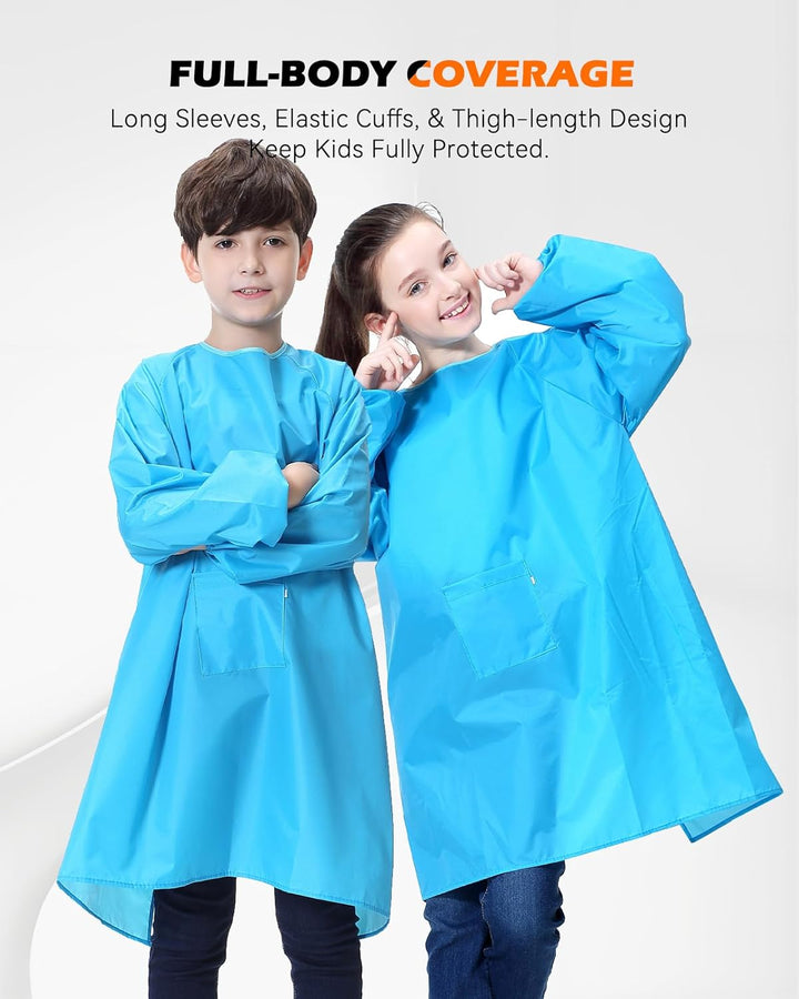 Kids Art Smock, Waterproof Apron with Pocket for Children, Artist Painting Aprons Smocks with Long Sleeve