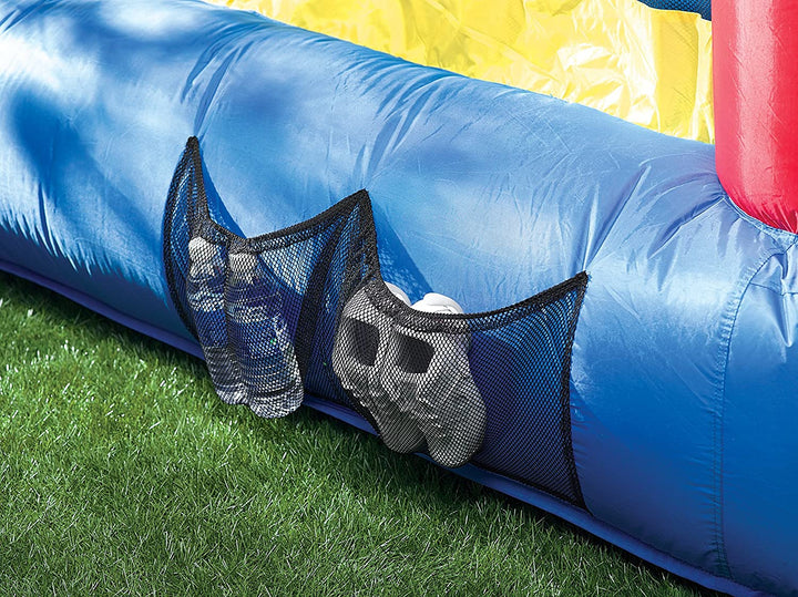 Jump 'N Slide Inflatable Bouncer Includes Heavy Duty Blower with GFCI, Stakes, Repair Patches, and Storage Bag, for Kids Ages 3-8 Years