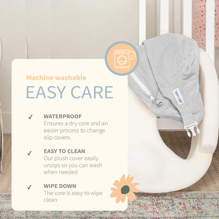 Nursing Pillow - Deluxe - Enhanced Comfort W/ Slipcover - Ergonomic Breastfeeding Pillow for Ultimate Support for Mom & Baby - Adjustable Pillow W/ Handy Side Pocket, Evening Grey