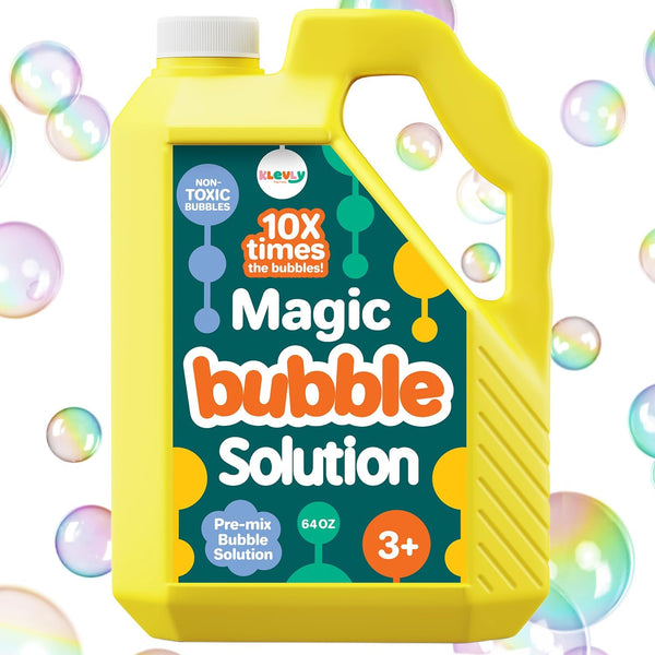 64 Oz Iridescent Bubble Solution Refill | Non-Toxic Pre-Mix Bubble Refill Solution No Mixing or Measuring Required | Bubbles for Kids | Bubbles Bulk | Bubble Machine Solution | Giant Bubble Solution