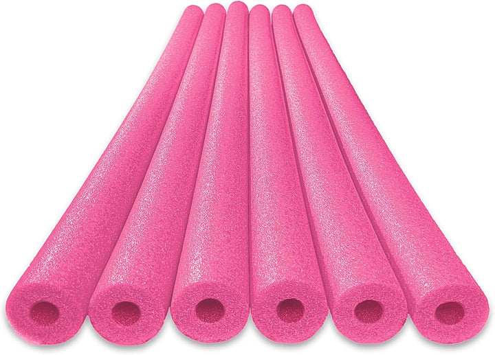 6 Pack Foam Pool Noodles – 48” X 2.5” Hollow Core – Extra Dense, Durable – Made in North America