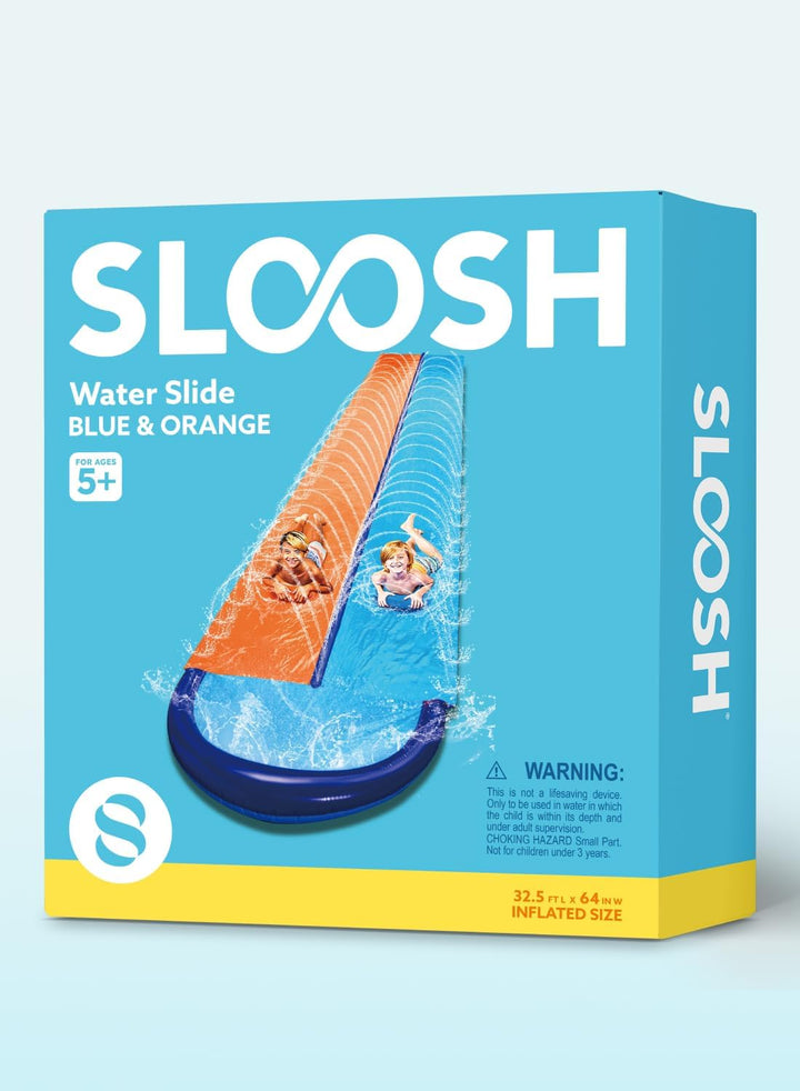 32.5FT Double Water Slides, Heavy Duty Lawn Slip and Slide with Sprinkler and 2 Inflatable Boards Backyard Yard Lawn Summer Outdoor Water Toy for Kids Adults