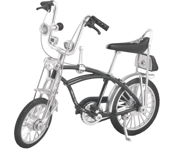 Retro Bicycle Model Ornament for Kids Vintage Metal Desktop Mini Retro Style Alloy Classical Bike Toy Finger Bike Models Toys, Creative Iron Art Tabletop Ornament Toys (Schwin Black)