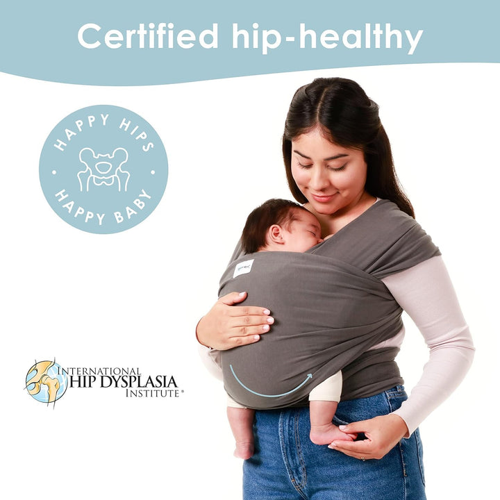 Stretchy Ergonomic Baby Carrier Sling for Newborns to Toddlers - Hands-Free Lightweight Baby Wrap 7-35 Lbs (Dark Grey)