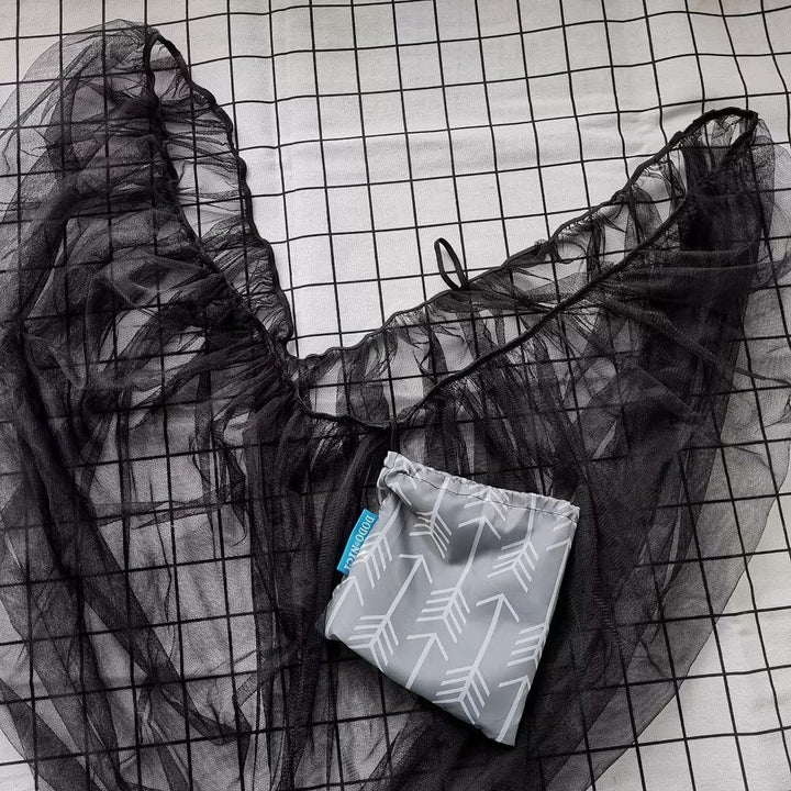 Stroller Netting Mosquito for Baby, Sewn in Pouch, Toddler Mosquito Net for Stroller with Storage Bag, Infant Car Seat Mesh Net, Black