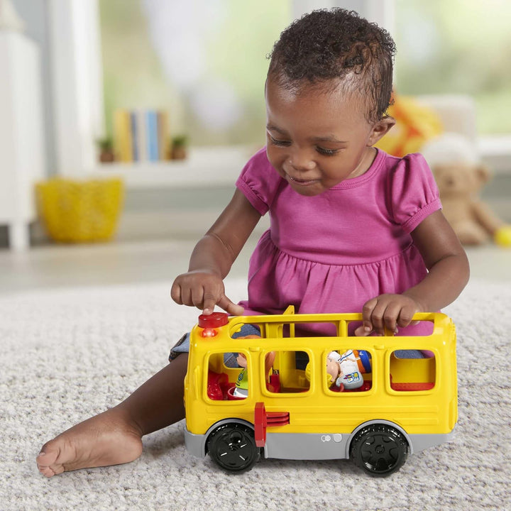 Little People Musical Toddler Toy Sit with Me School Bus with Lights Sounds & 2 Figures for Pretend Play Kids Ages 1+ Years