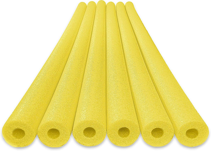 6 Pack Foam Pool Noodles – 48” X 2.5” Hollow Core – Extra Dense, Durable – Made in North America