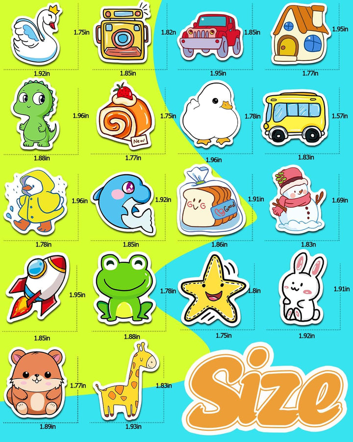600 Pcs Cute Stickers for Kids, Water Bottle Stickers for Teens, Kawaii Vinyl Phone Laptop Skateboard Animal Waterproof Sticker, Bulk Aesthetic Sticker Packs for Boys Girls Teacher