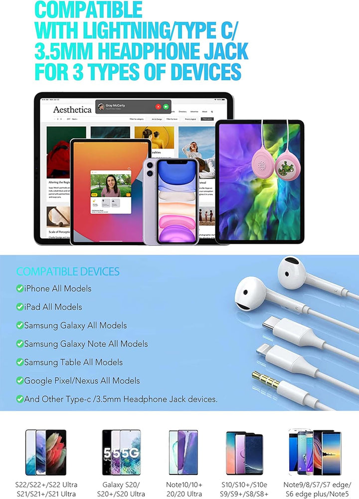 Pregnancy Headphones for Belly,Belly Headphones for Pregnant Women,Safely Play Music to Your Baby in the Womb，With Adapter Cable,Good Sound Quality,Easy to Operate,Pink