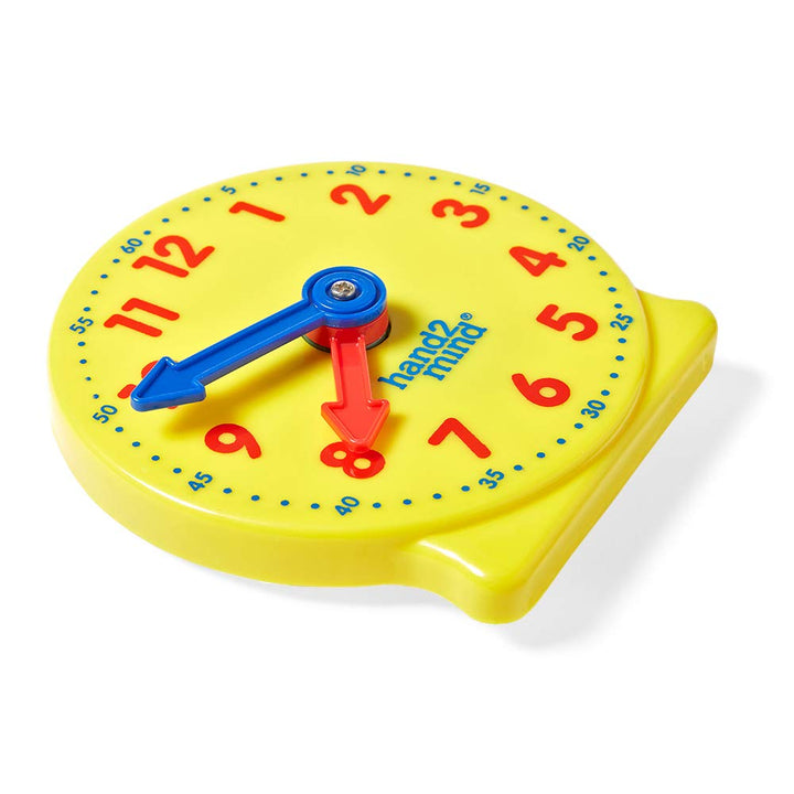 Plastic Mini Geared Clock, Learning Clock Classroom Kit, Clock for Kids Learning to Tell Time, Yellow Practice Clock for Kids, Teaching Clock, School Supplies (Set of 1)