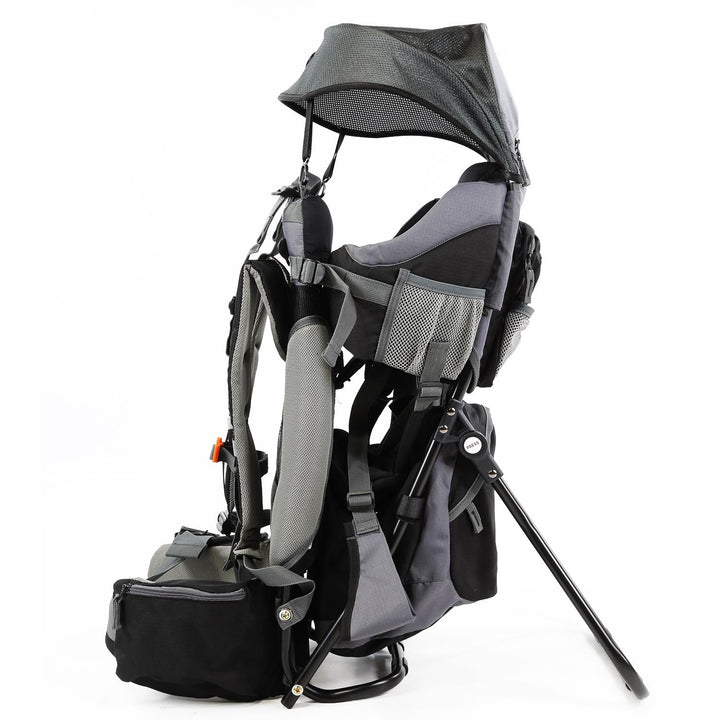 Canyonero Camping Baby Backpack Hiking Kid Toddler Child Carrier with Stand and Sun Shade Visor, Black