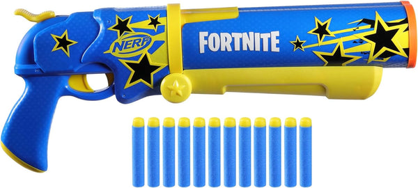 Fortnite Half Tone Hero Blaster, Bonus Code to Unlock Half Tone Hero Wrap in the Game, Break Open Loading, 12  Elite Darts, Fortnite Gifts (Amazon Exclusive)
