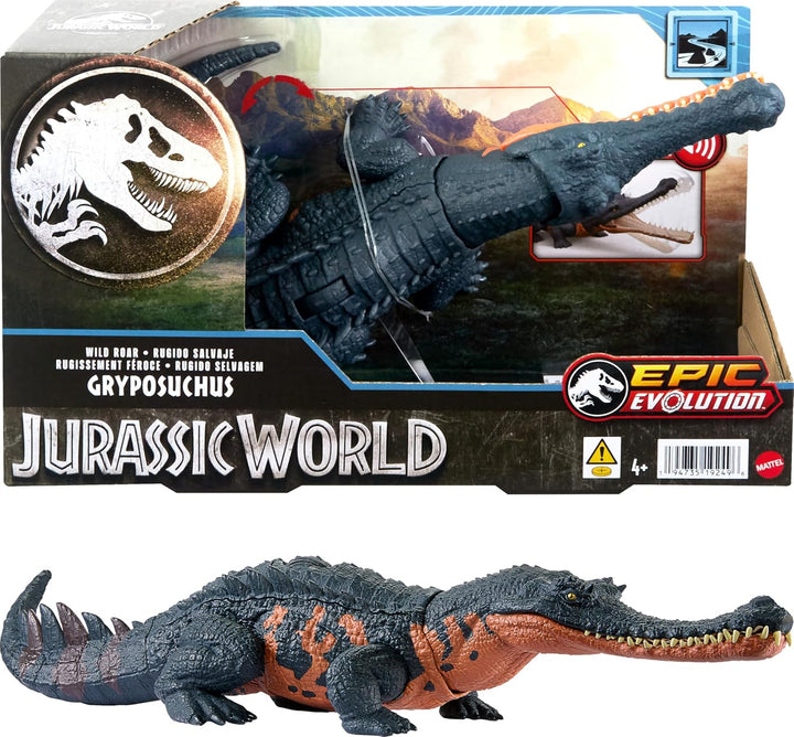 Jurassic World Dinosaur Toys with Roar Sound & Attack Action, Wild Roar Posable Figures, Physical & Connected Digital Play