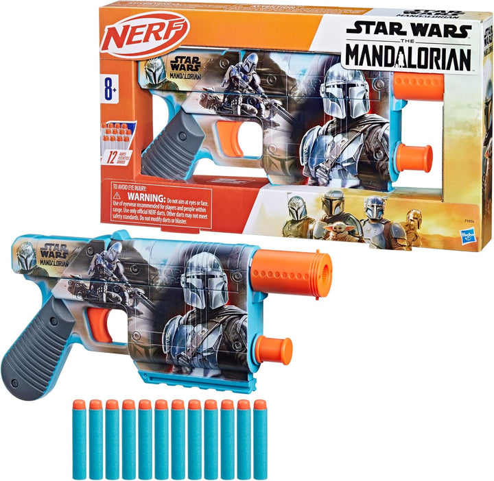 Star Wars the Mandalorian Dart Blaster, 12 Elite Darts, Internal Clip, Toy Foam Blasters for 8 Year Old Boys & Girls & Up