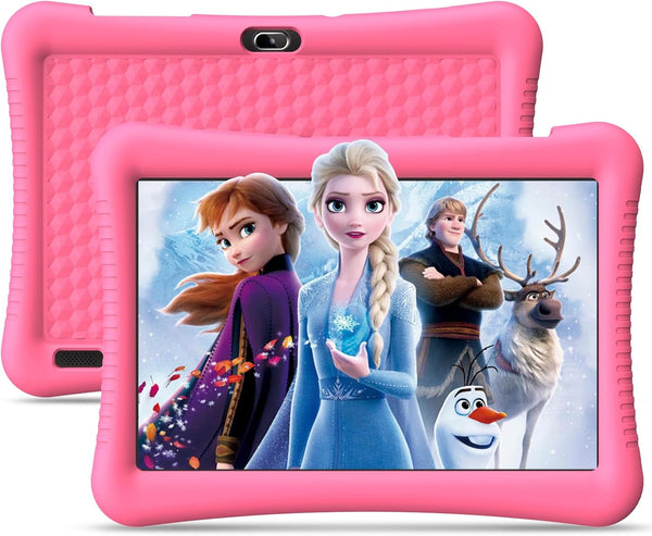 Kids Tablet 10 Inch Android 13 with Shockproof Case, Quad-Core 32GB, 128GB Expandable, Parental Control, Pre-Installed Apps, 6000Mah Battery, Gifts for 3-12 Year Olds