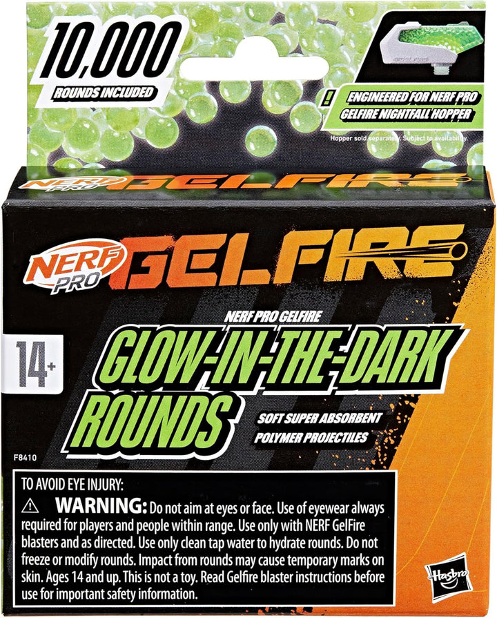 Pro Gelfire Rounds, 10,000 Glow in the Dark Gelfire Rounds, for  Pro Gelfire Blasters, Outdoor Games, Ages 14 & Up