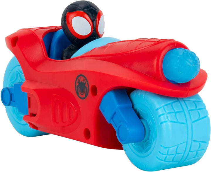 Marvel Spidey and His Amazing Friends Spidey Team Split Racer - 8.5-Inch Three-In-One Vehicle with Web Darts, Sound Effects, and Phrases