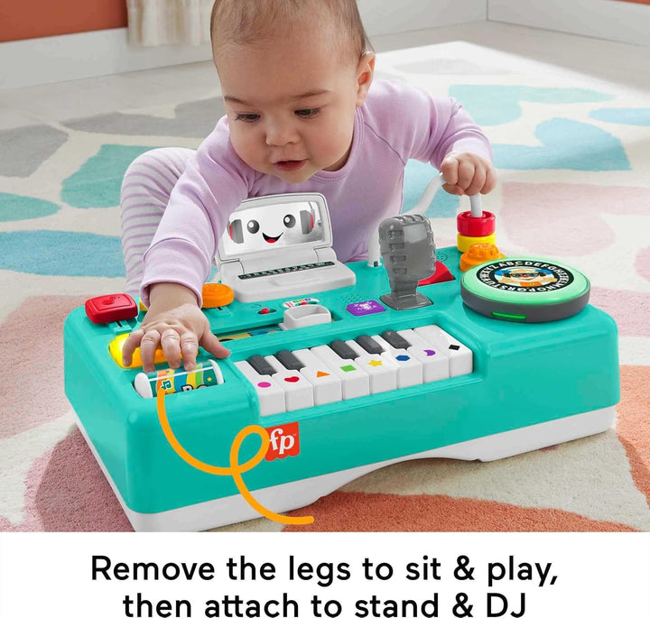 Laugh & Learn Baby & Toddler Toy Mix & Learn DJ Table Musical Activity Center with Lights & Sounds for Ages 6+ Months