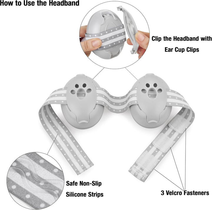 Baby Ear Muffs, 2-In-1 Baby Ear Protection Noise Cancelling Headphones Ages 0-3 Years, Infant Hearing Protection