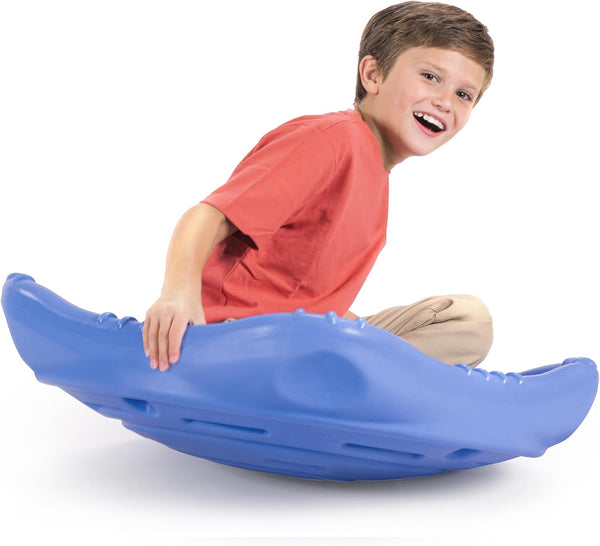 Rock and Spin Sensory XL Wobble Disk Climbing Dome for Toddlers and Kids Rocking and Climbing, Indoor/Outdoor Periwinkle Blue, 1 Pack, Ages 2-12 Years