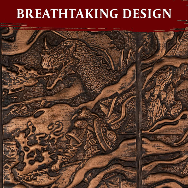 DND DM Screen 5E - D&D Dungeon Master Screen 3D Faux Leather with Customizable Inserts - Dungeons and Dragons GM / Game Master Accessories Gift for Man or Woman. Hide Your Dice Rolls, Maps & Books