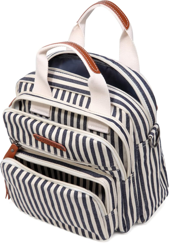 Mini Multi-Function Diaper Bag Tote Messenger Backpack-Stripes