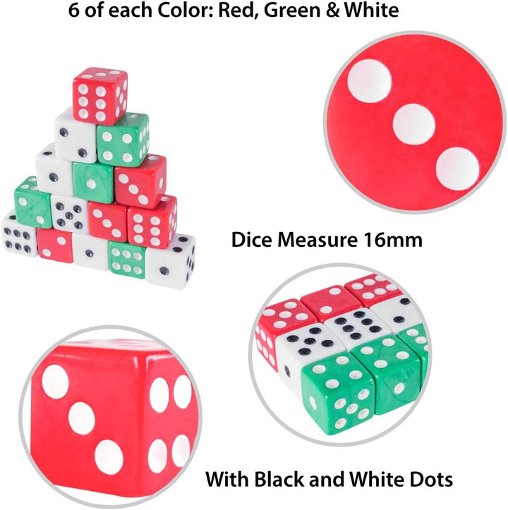 Standard 16Mm Dice (Multicolor 18Pc)