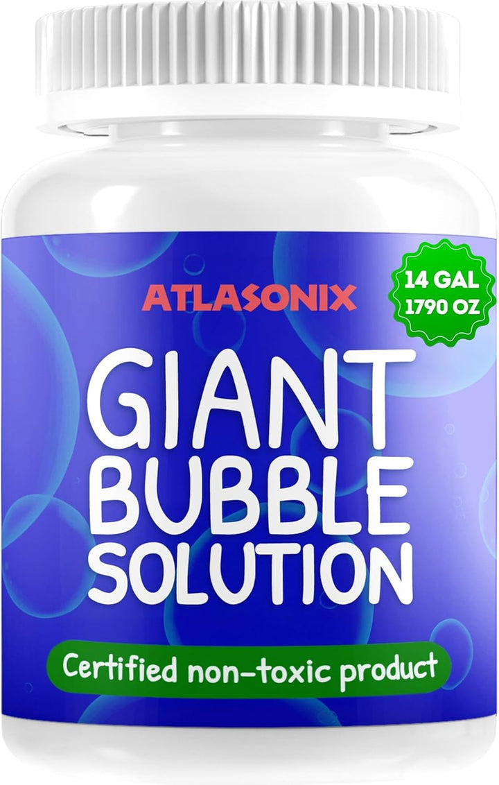 Bubbles for Kids - Giant Bubble Solution, Bubble Wands, Bubbles Powder Mix Makes 896 OZ (7 Gallons) - the Original Mix Kid Safe and Long Lasting Outdoor Toys Fun