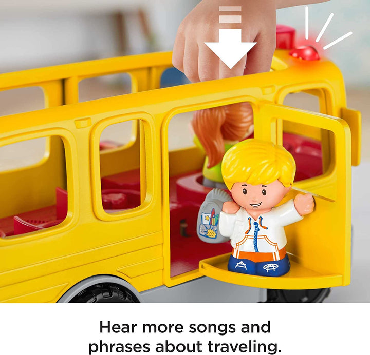 Little People Musical Toddler Toy Sit with Me School Bus with Lights Sounds & 2 Figures for Pretend Play Kids Ages 1+ Years