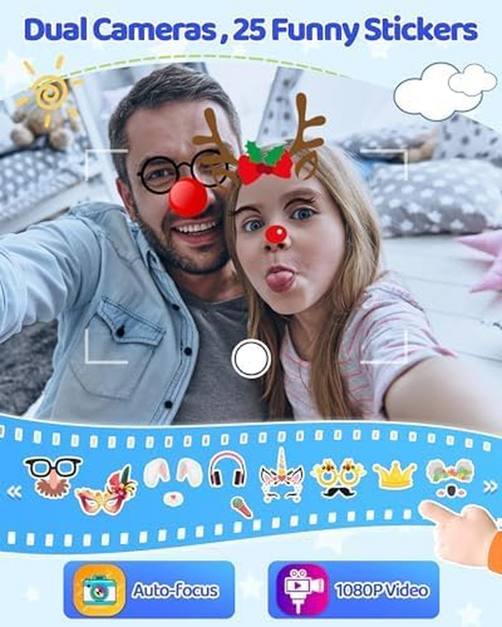 Kids Smart Phone, Touchscreen HD Dual Camera Cell Phone for Kids, Christmas Birthday Gifts Dinosaur Toddler Play Phone for Boys 3-10, Travel Toy Preschool Learning Education Toy