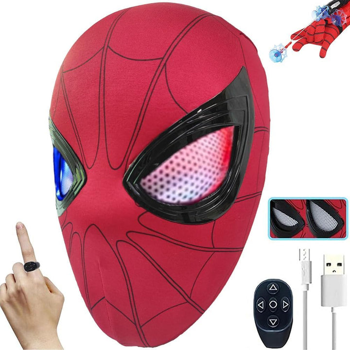 Halloween Hero Mask with Moving Eyes, Realistic Role Play Mask Costume for Cosplay, Birthday Gift for Big Kids/Adults