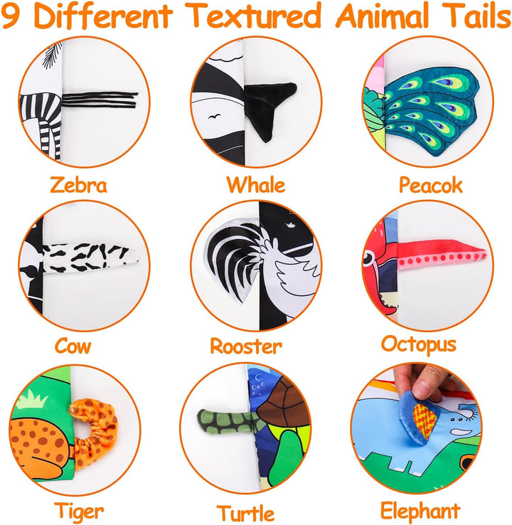 Baby Mirror Tummy Time Toys 0-6 Months with Crinkle Cloth Books Infant High Contrast Newborn Sensory Black and White Toy for 0-3 4 5 6 Months Must Haves Babies 3-6 6-12 Month Boys Girls Shower Gifts