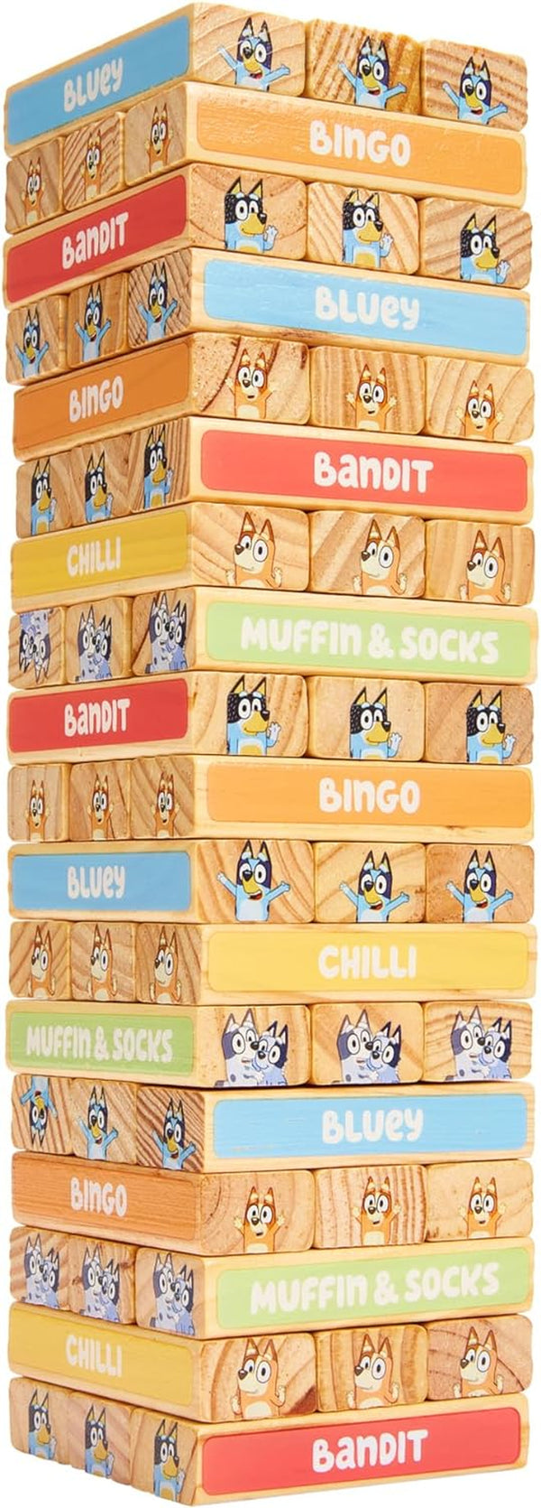 Tumbling Tower – 54 Colorful Wooden Blocks – Fun Family Game – FSC Certified for Children 3 Years and Up