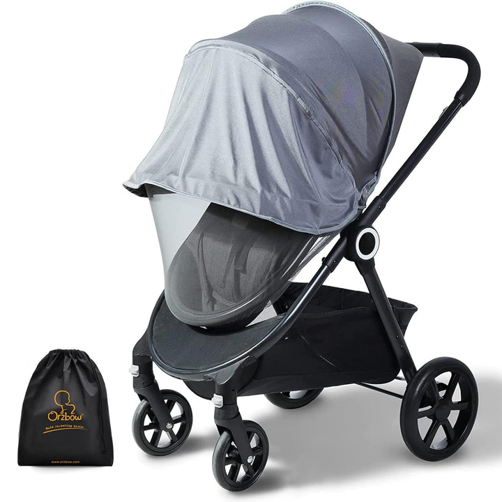 Universal Mosquito Net for Stroller, Baby Bug Net with Two-Way Zippers & Storage Bag, Breathable & Foldable Mosquito Nets for Strollers, Car Seat, Bassinet, Cradle, Portable Mini Crib, Black
